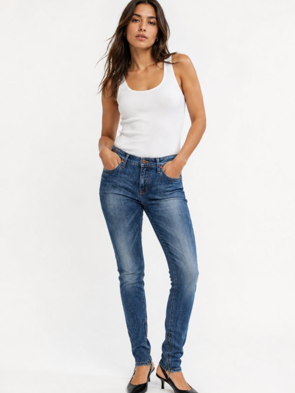 MISS SIXTY VINTAGE Y2K J LOT LOW RISE ANKLE ZIP SLIM FIT JEANS - 26